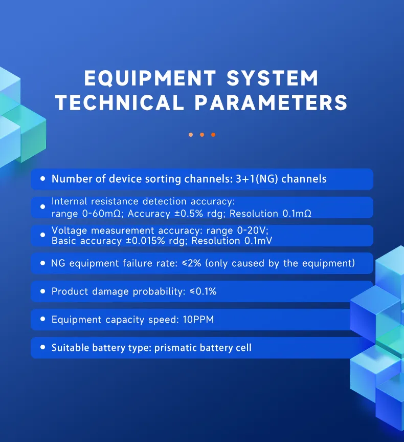Prismatic Battery 4-Channel Automatic Sorting Machine OCV and IR testing machine The 5th one