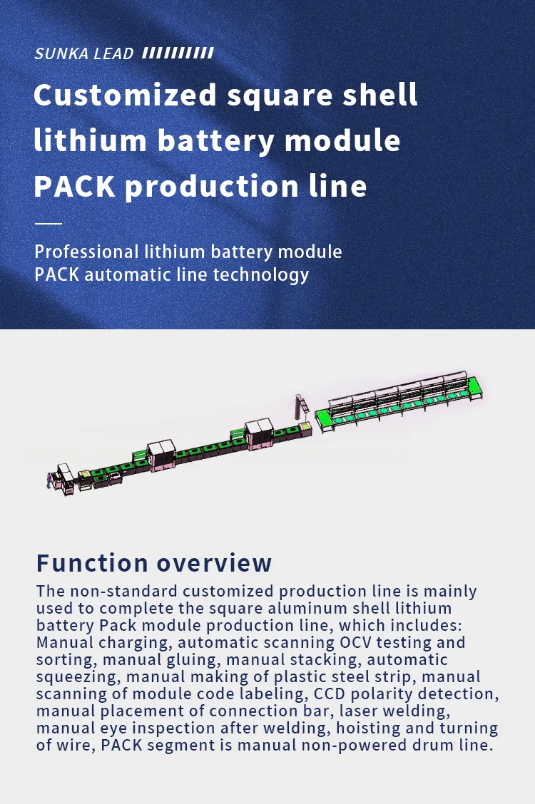 Custom Prismatic Aluminum-Shell Lithium Battery PACK Production Line | Automated Assembly, Testing, and Welding System The 1th one