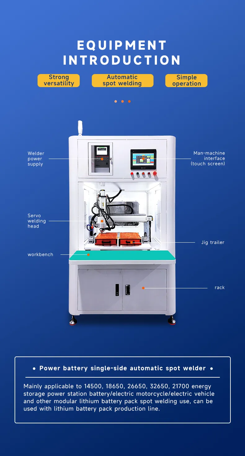 Single-Side Automatic Spot Welding Machine for Lithium Battery Packs (14500, 18650, 21700) The 3th one